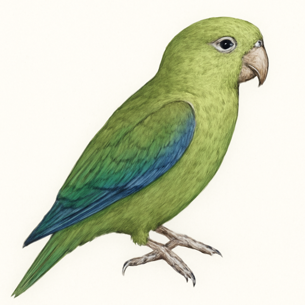 Cobalt-winged Parakeet illustration