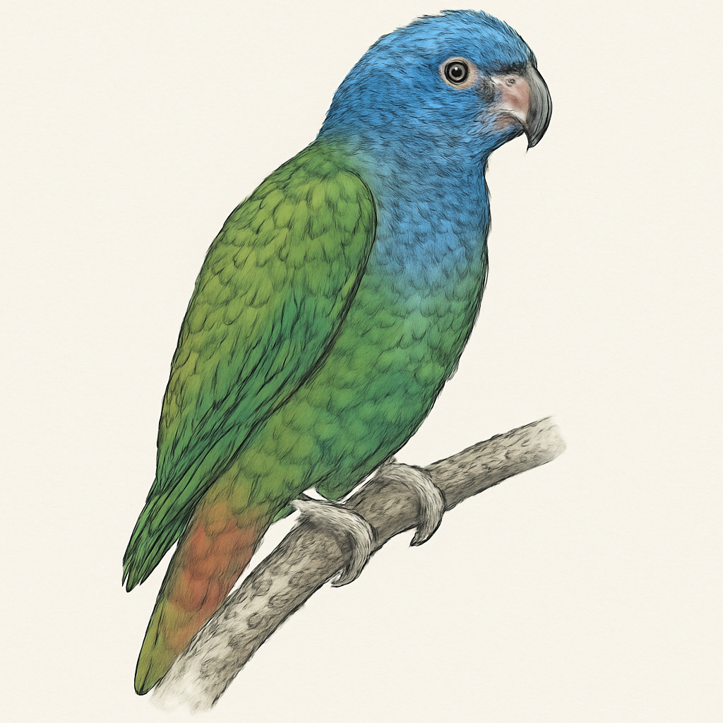 Illustration von Schwarzohrpapagei