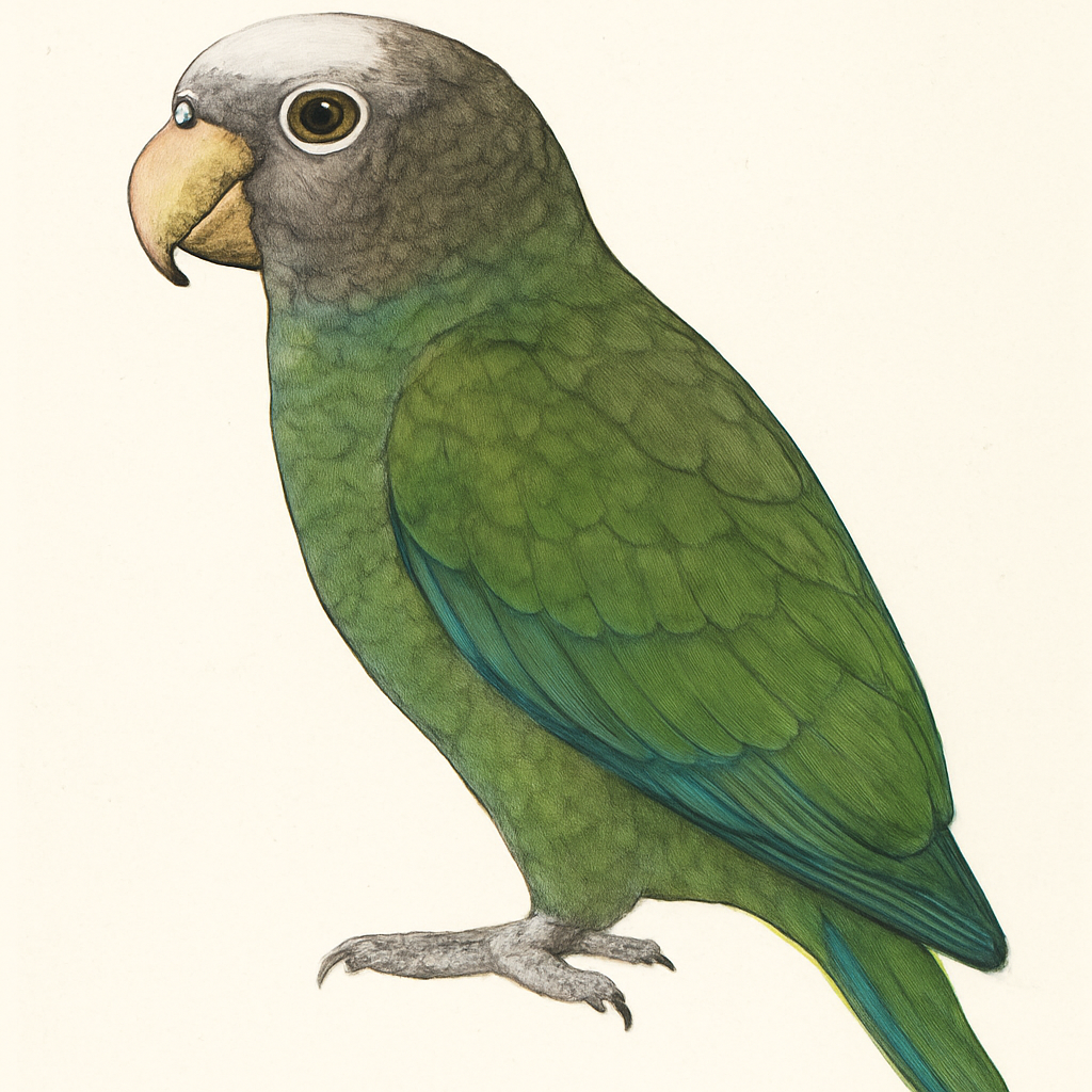 Illustration de Pione à couronne blanche