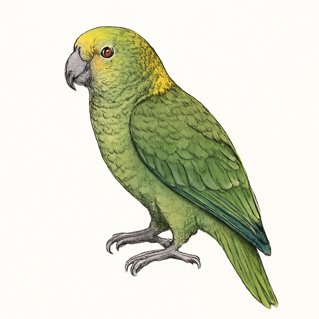 Illustration von Gelbnackenamazone