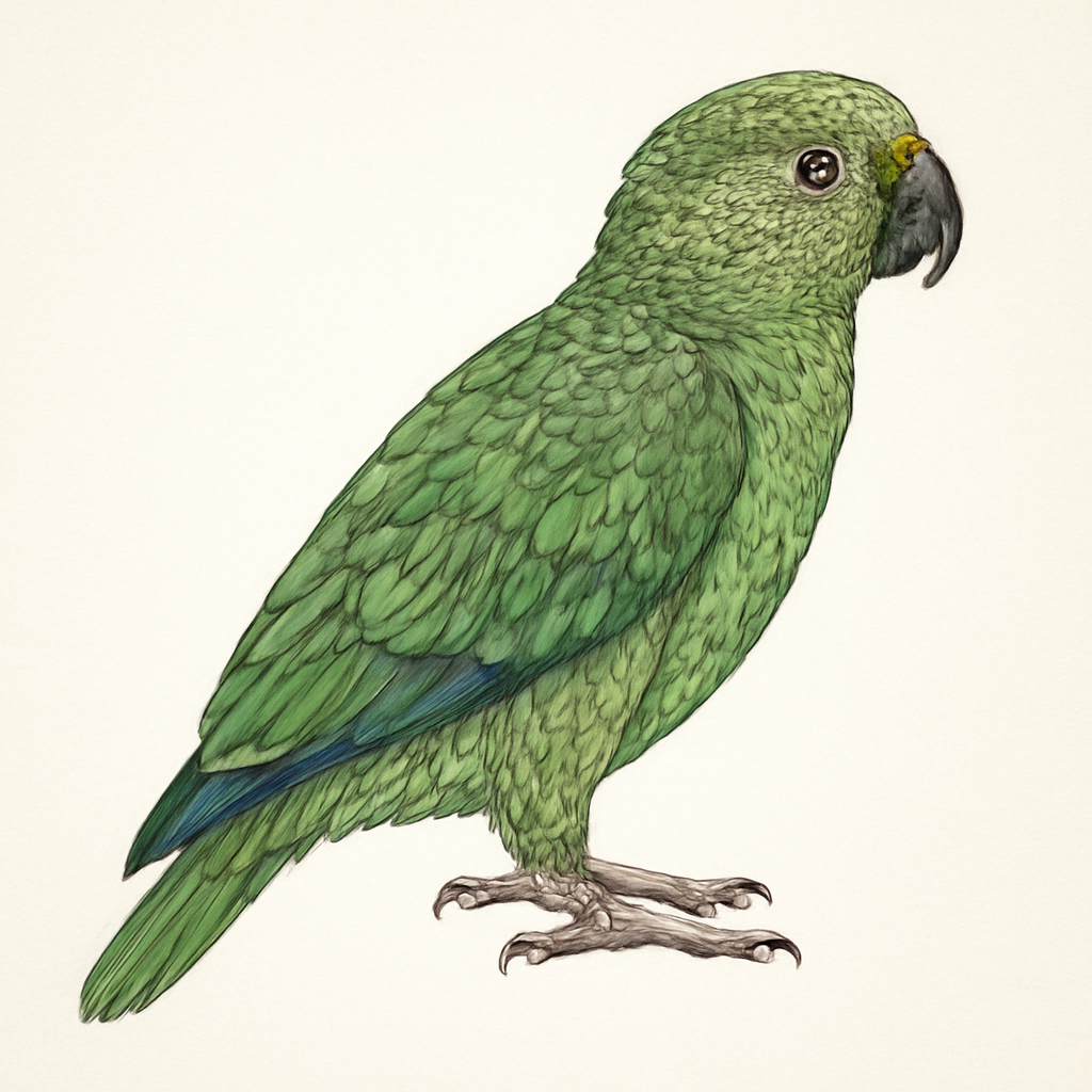 Illustrazione di Black-billed Amazon