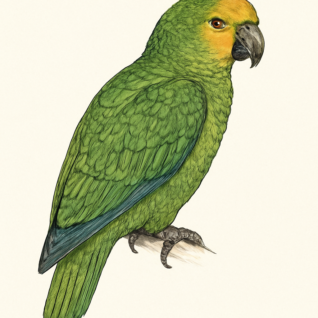 Ilustração de yellow-lored amazon