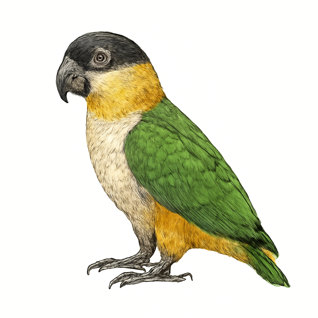 Black-headed Parrot illustration