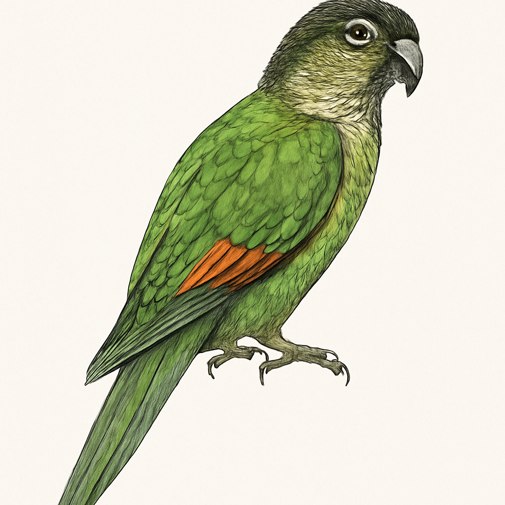 Ilustración de Cotorra de Deville