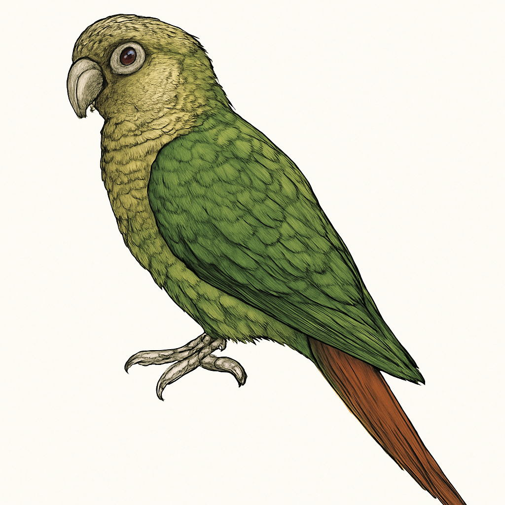 Illustration von Braunschwanzsittich