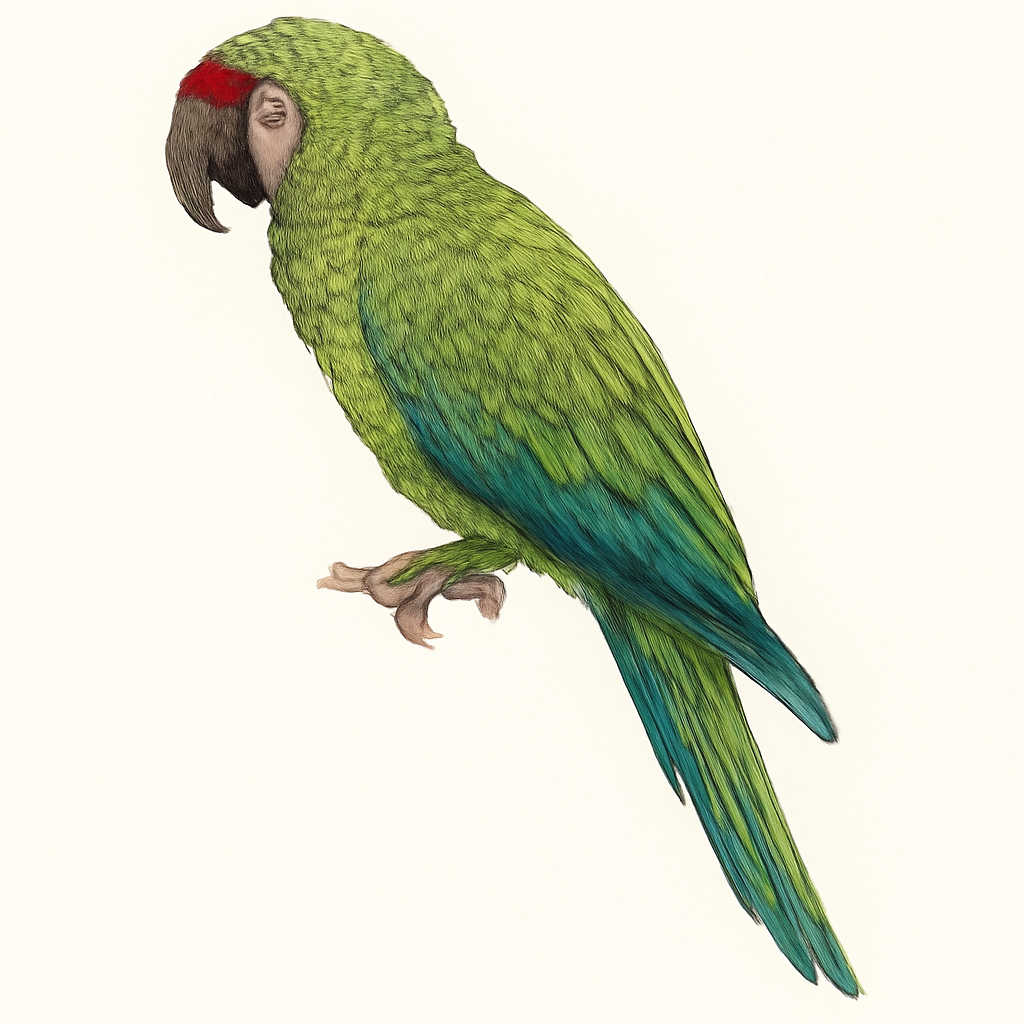 Great Green Macaw illustration