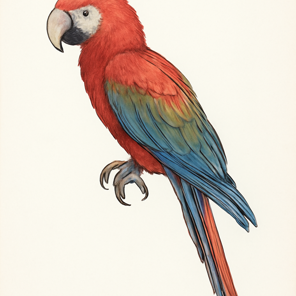 Ilustração de arara-vermelha