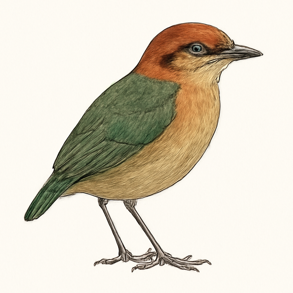 Illustrazione di Rusty-naped Pitta