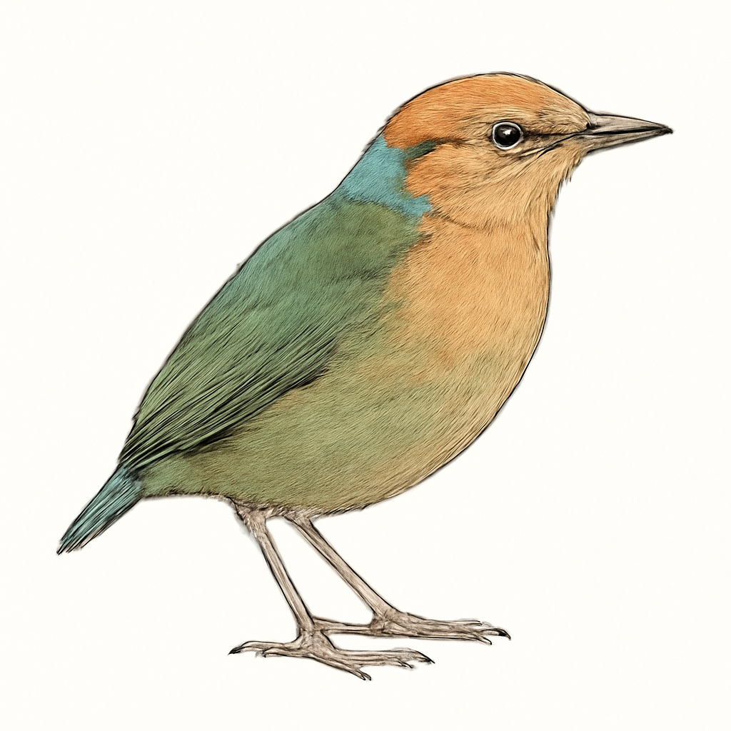 Illustration de Brève à nuque bleue