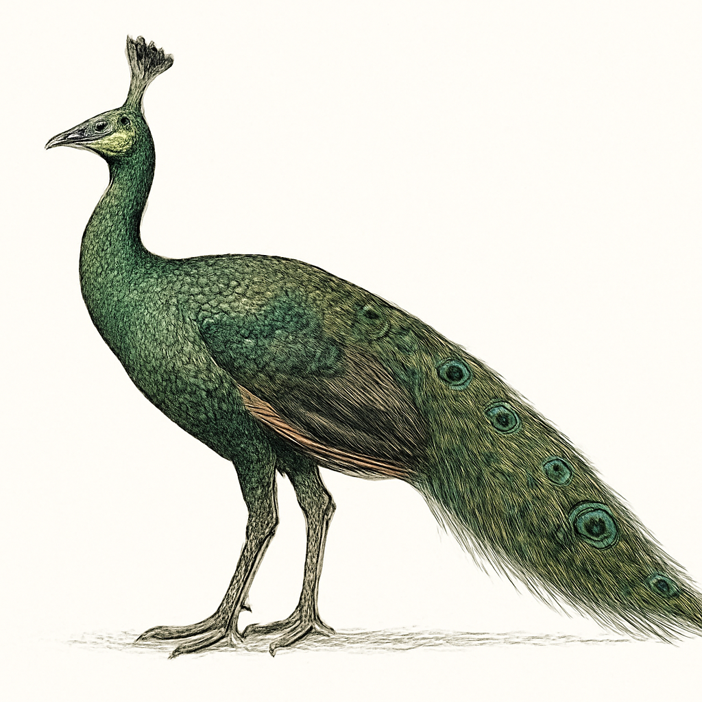 Illustration von Ährenträgerpfau