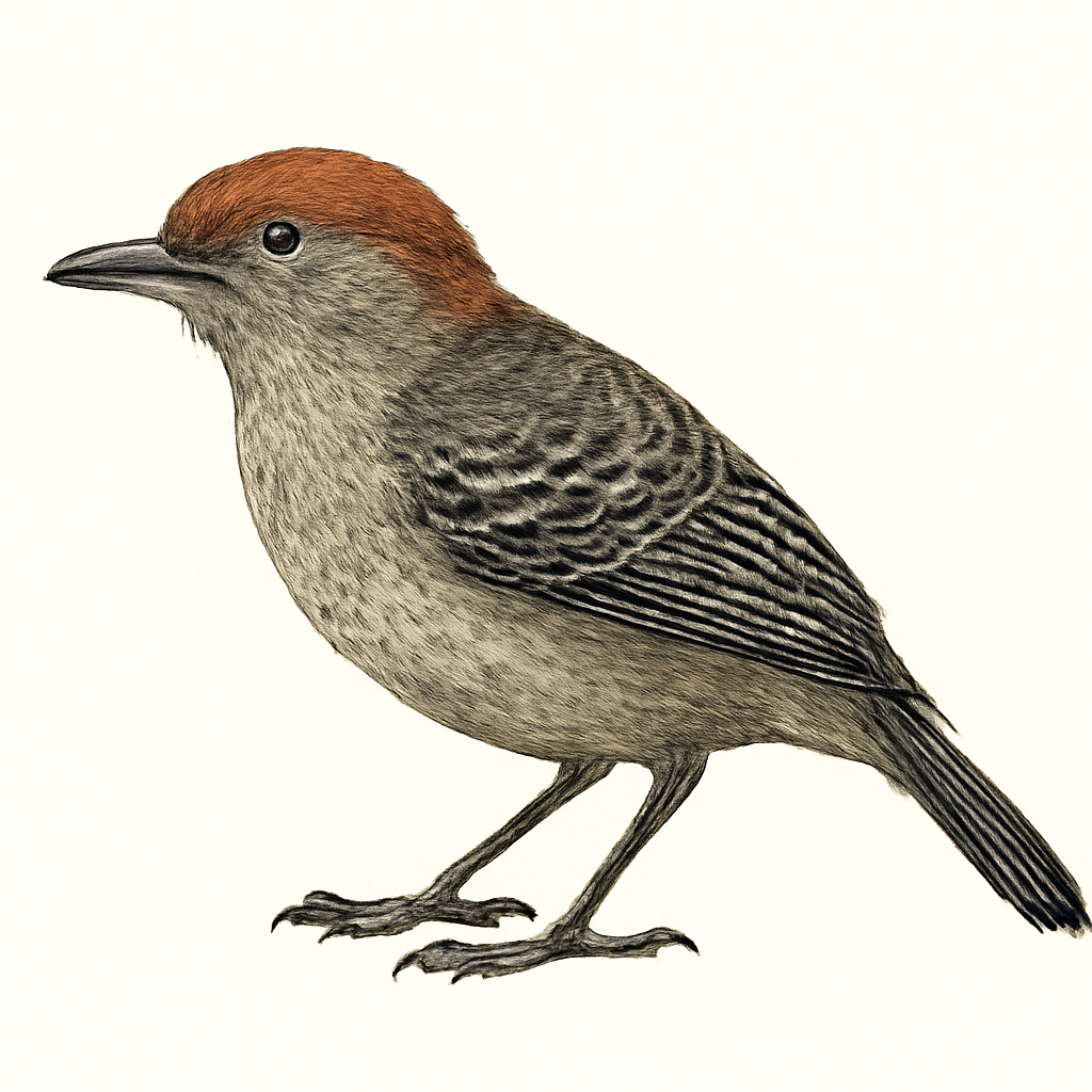 Illustrazione di Rufous-capped Antshrike