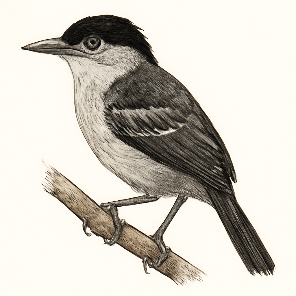 Ilustração de black-crowned antshrike