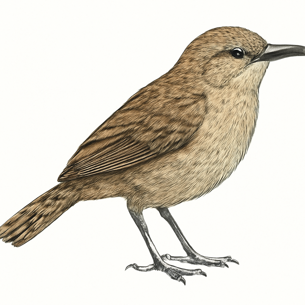 Ilustração de recurve-billed bushbird