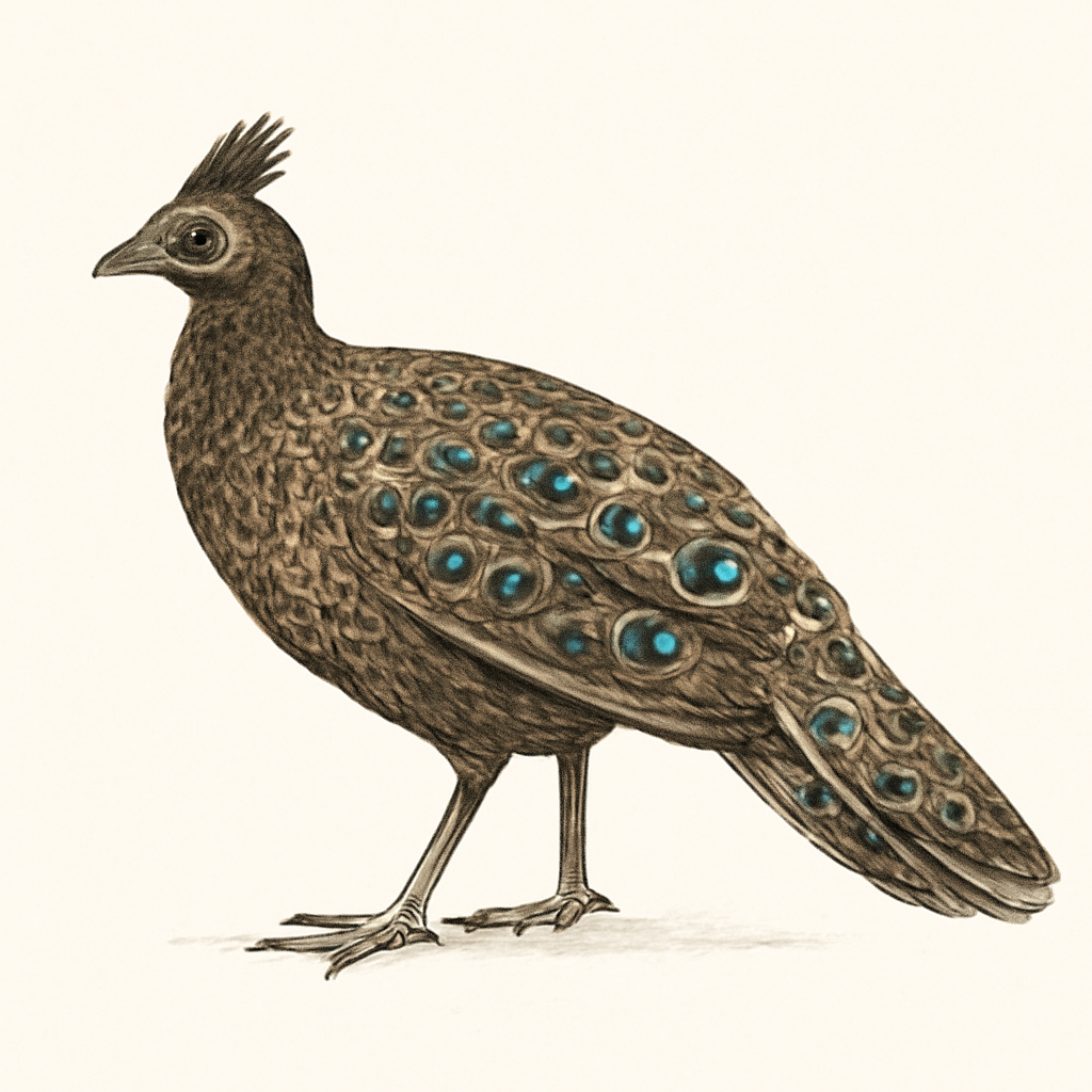 Bornean Peacock-Pheasant illustration