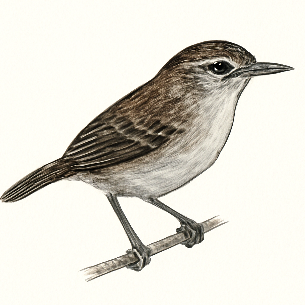 Illustration von Weißkehl-Ameisenschlüpfer