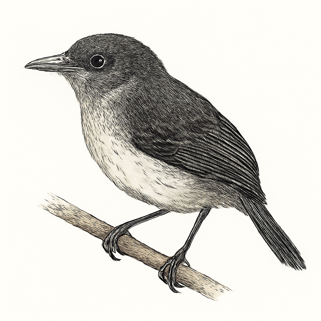 Illustration von Weißflanken-Ameisenschlüpfer