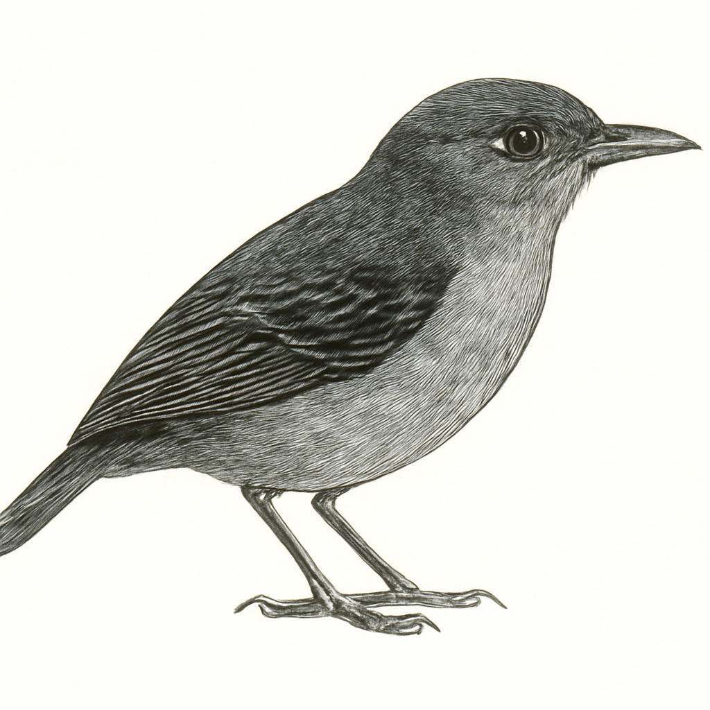 Illustrazione di Slaty Antwren