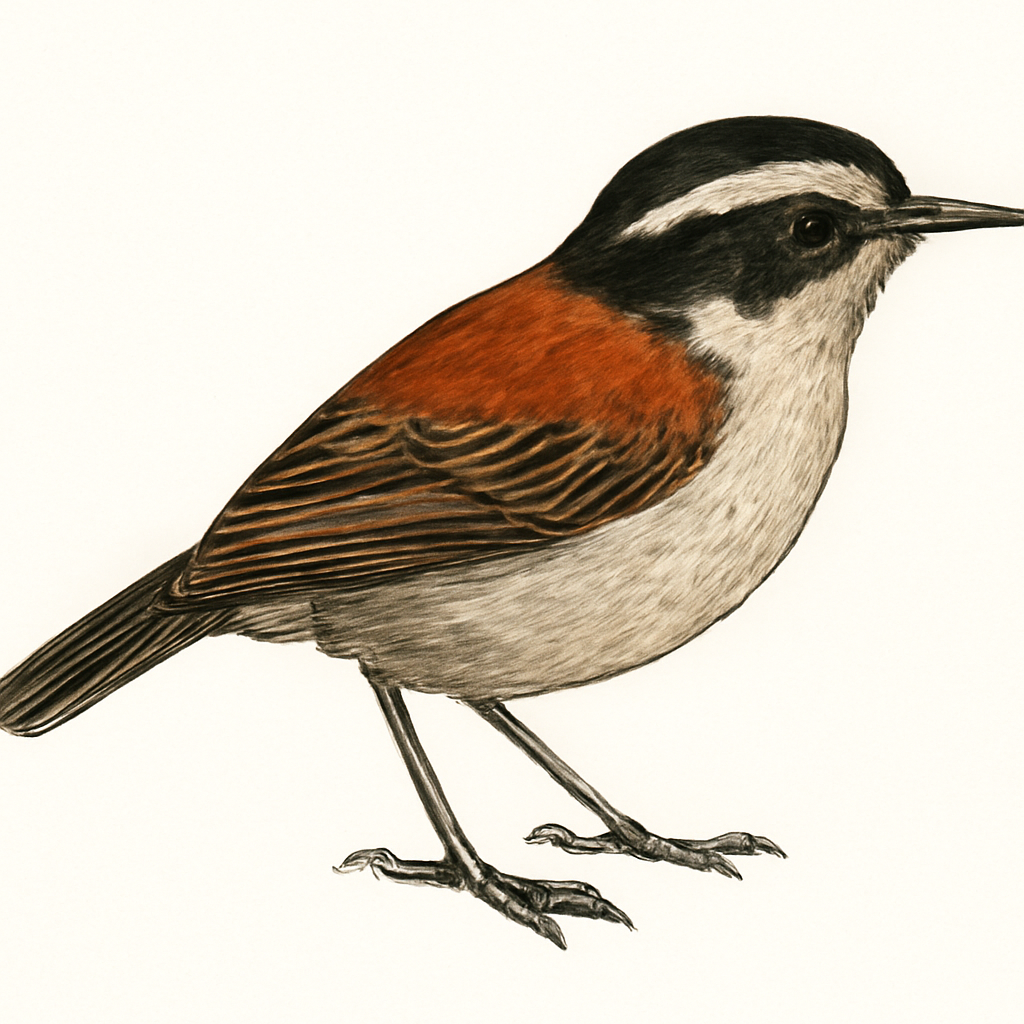 Illustrazione di Rusty-backed Antwren