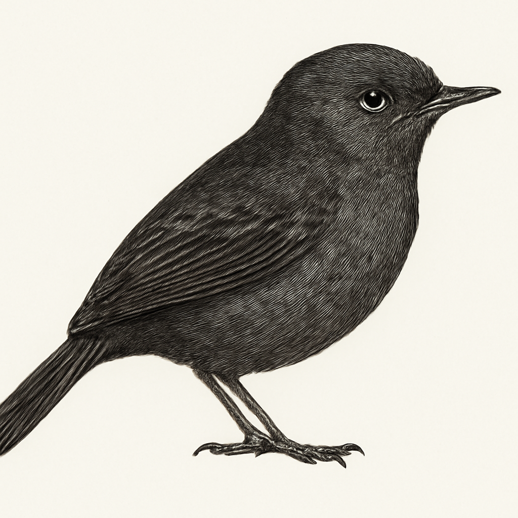 Illustration von Rostschulter-Ameisenschnäpper