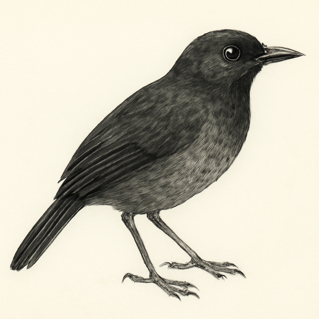 Black Antbird illustration