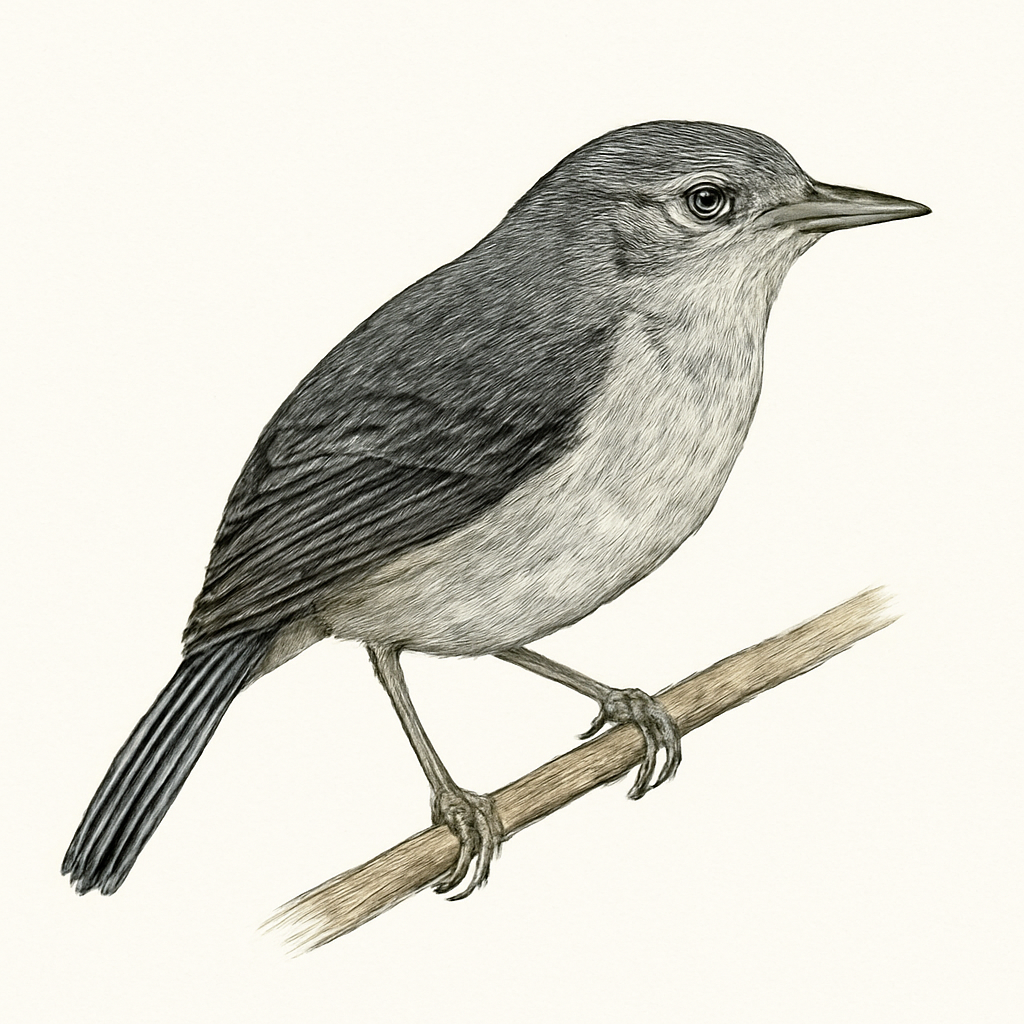 Grey Antbird illustration