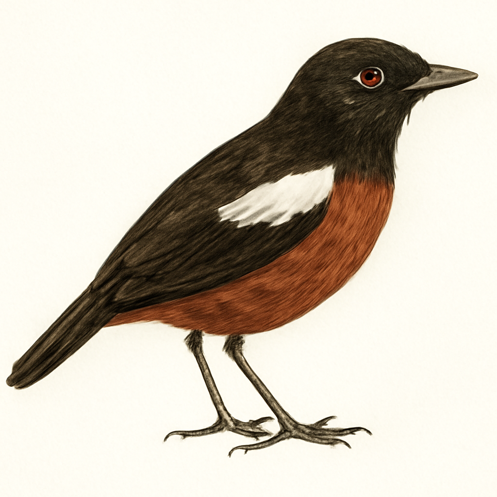 Illustration von Weißbinden-Ameisenvogel