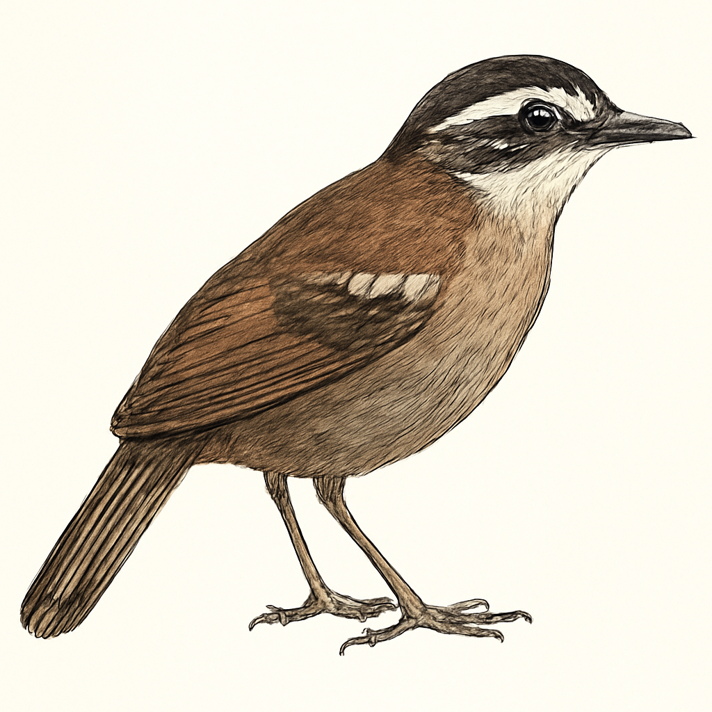 Ilustração de formigueiro-de-asa-pintada