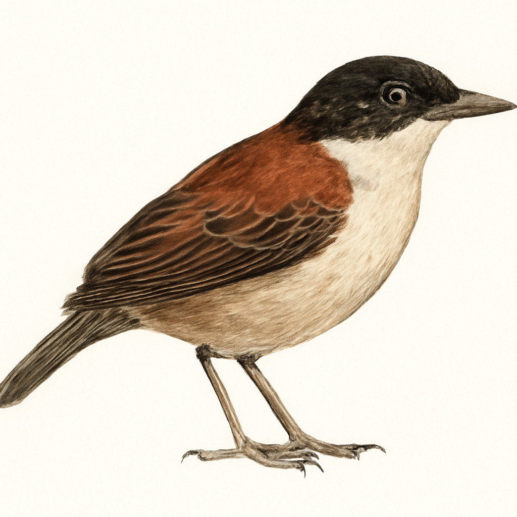 Ilustração de formigueiro-de-cauda-curta