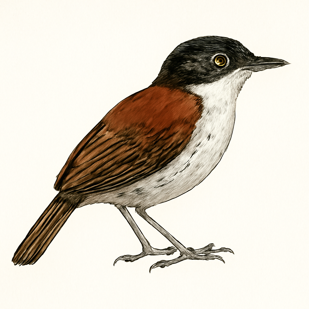 Chestnut-backed Antbird illustration