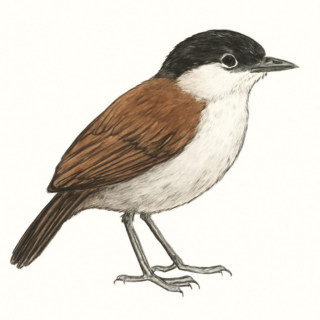 Illustratie van Witwangmiervogel