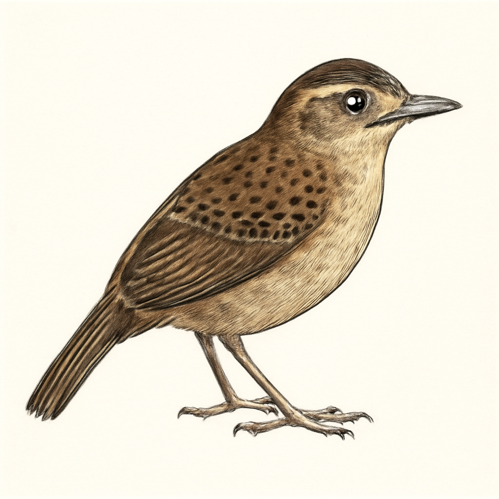 Dot-backed Antbird illustration