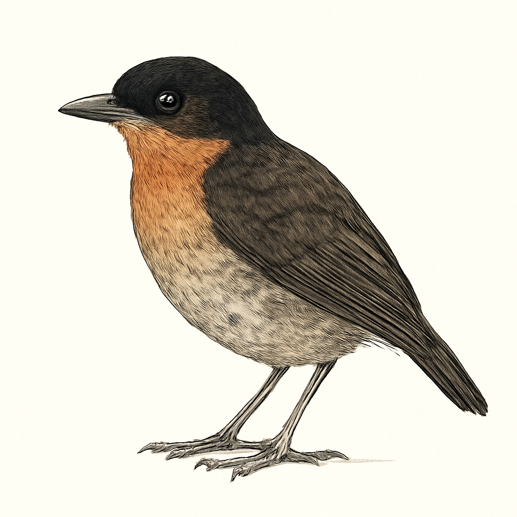 Black-crowned Antpitta illustration