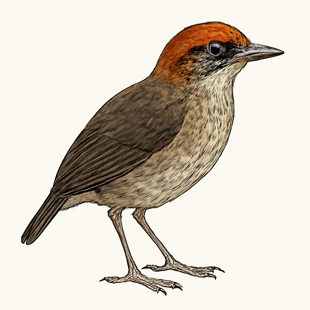 Rufous-crowned Antpitta illustration
