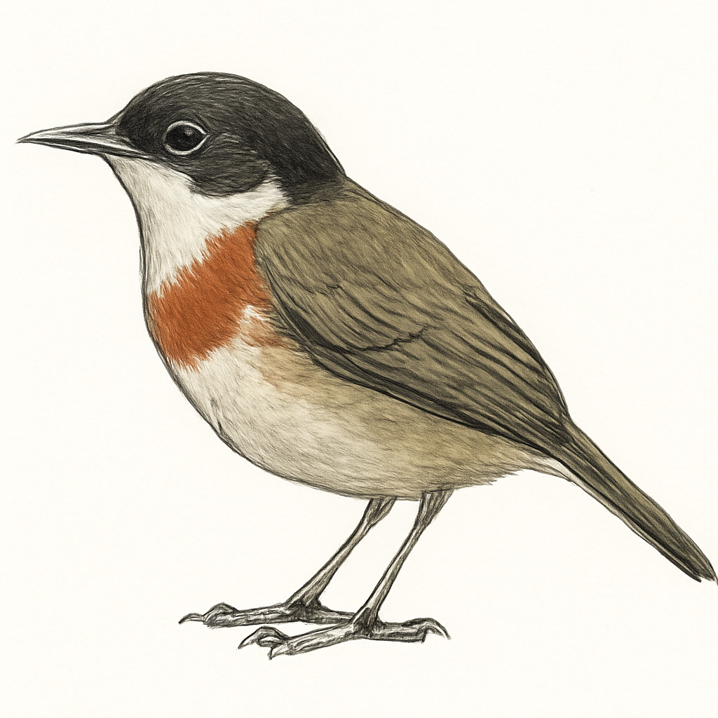 Chestnut-belted Gnateater illustration