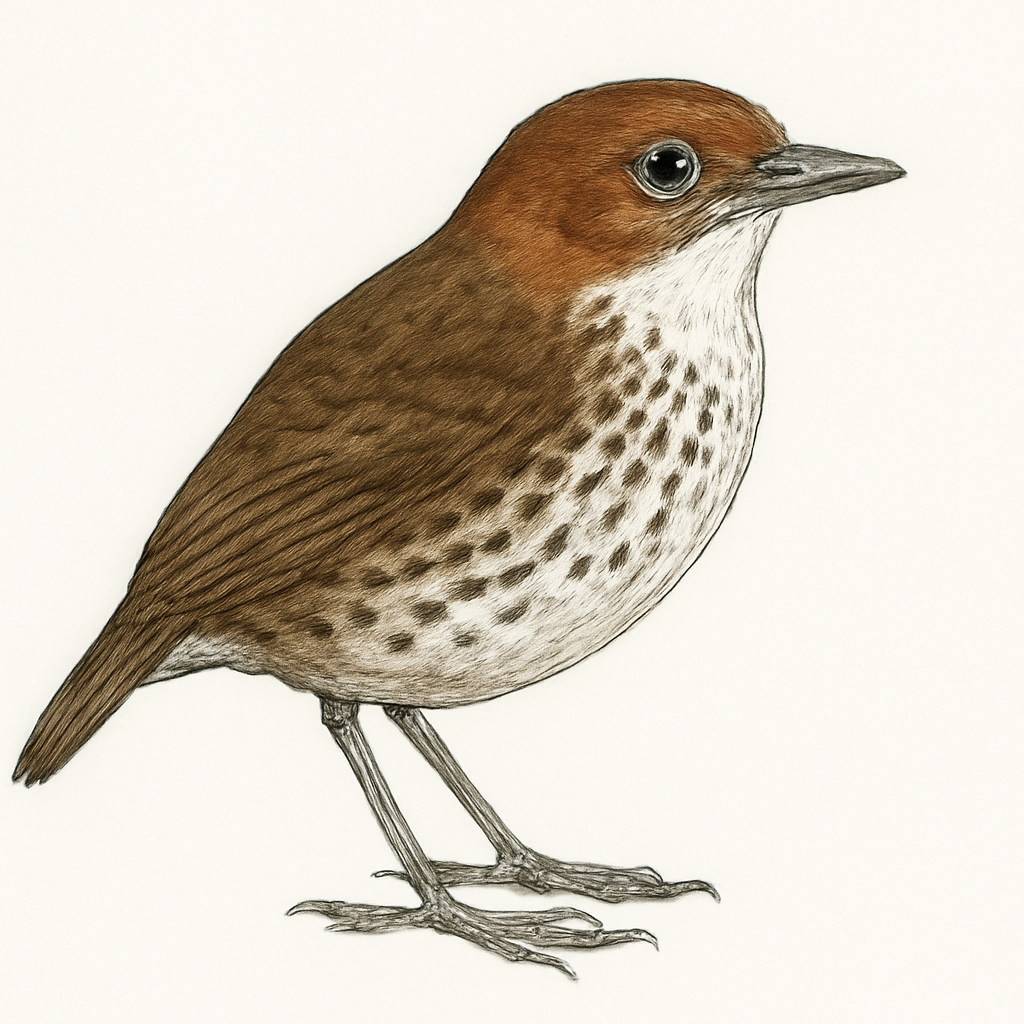 Illustrazione di White-throated Antpitta