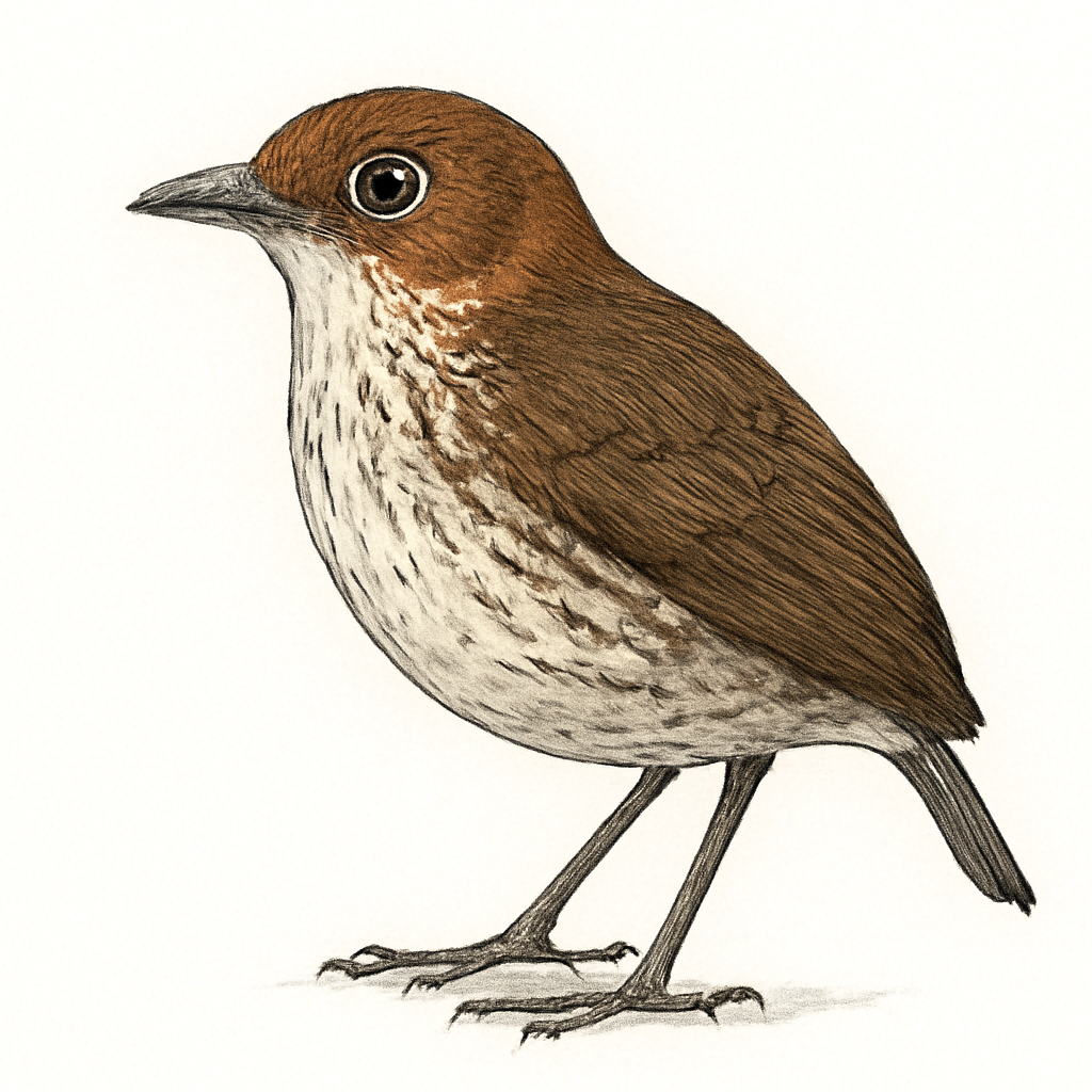 Ilustração de white-bellied antpitta
