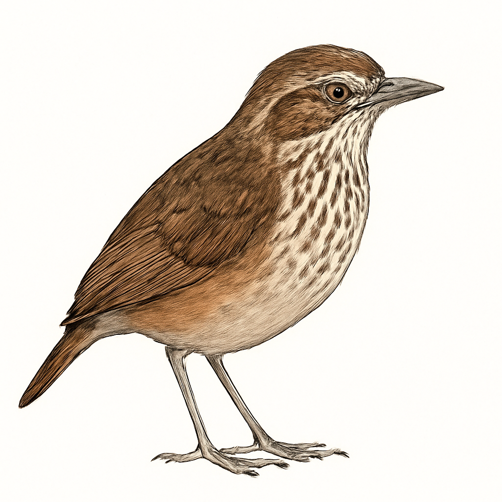 Streak-chested Antpitta illustration
