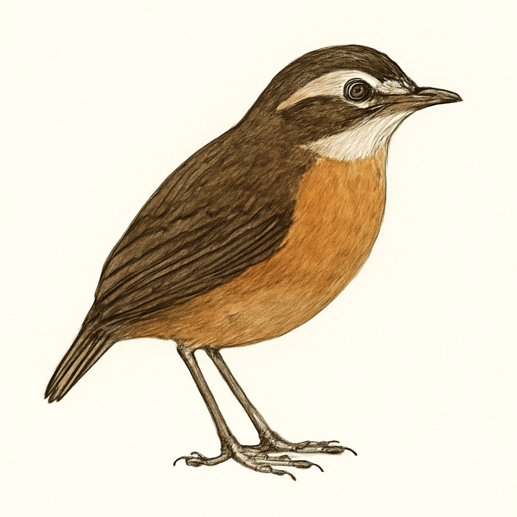 Illustration von Weißwangen-Ameisenpitta