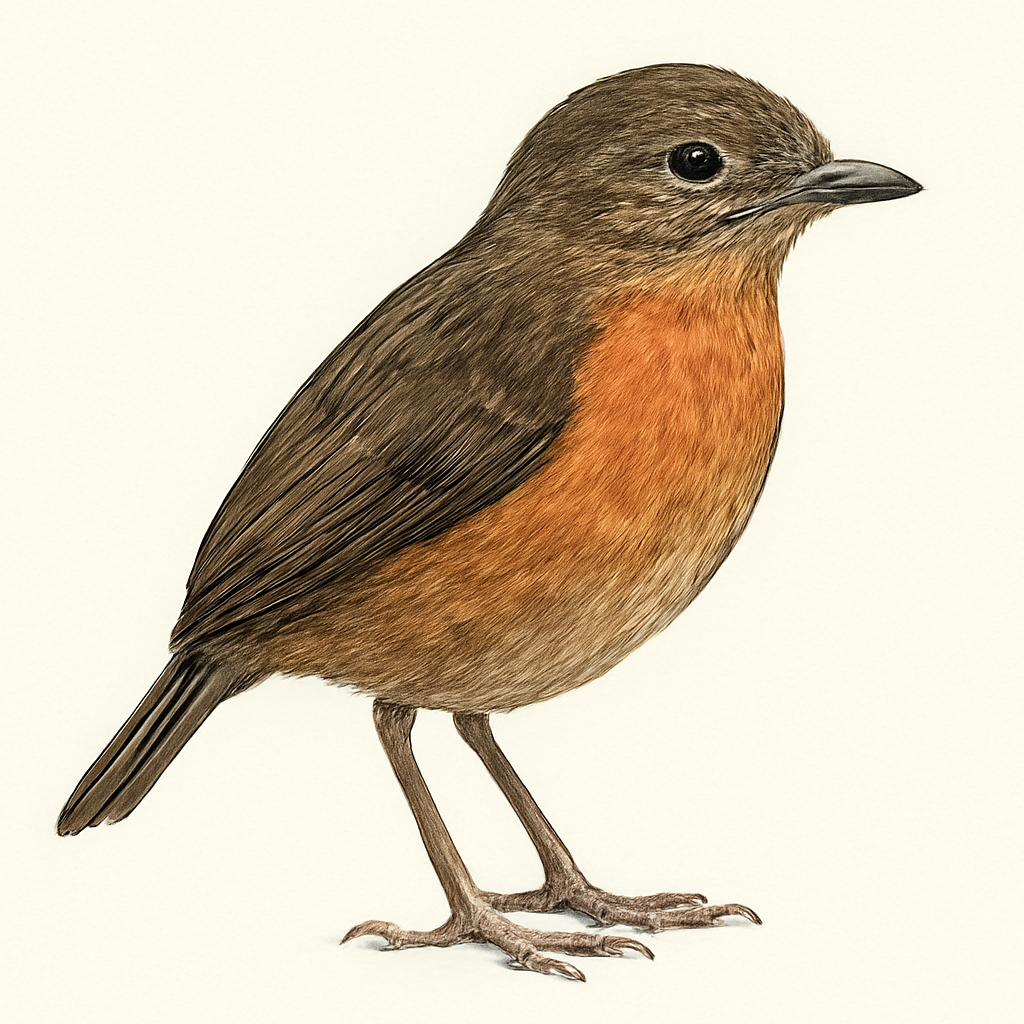 Rusty-breasted Antpitta illustration