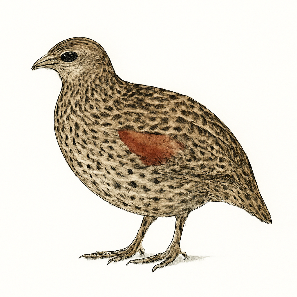 Ilustración de Francolín Alirrojo