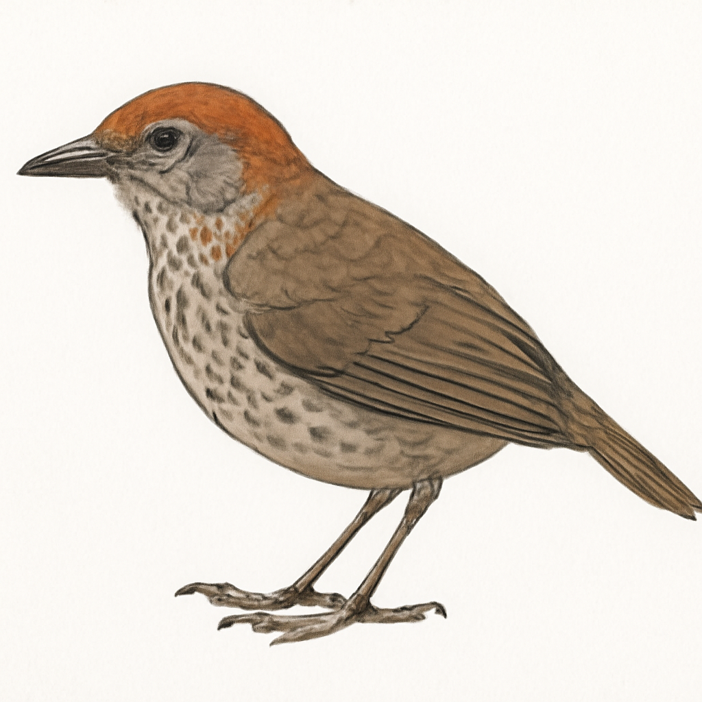 Rufous-capped Antthrush illustration