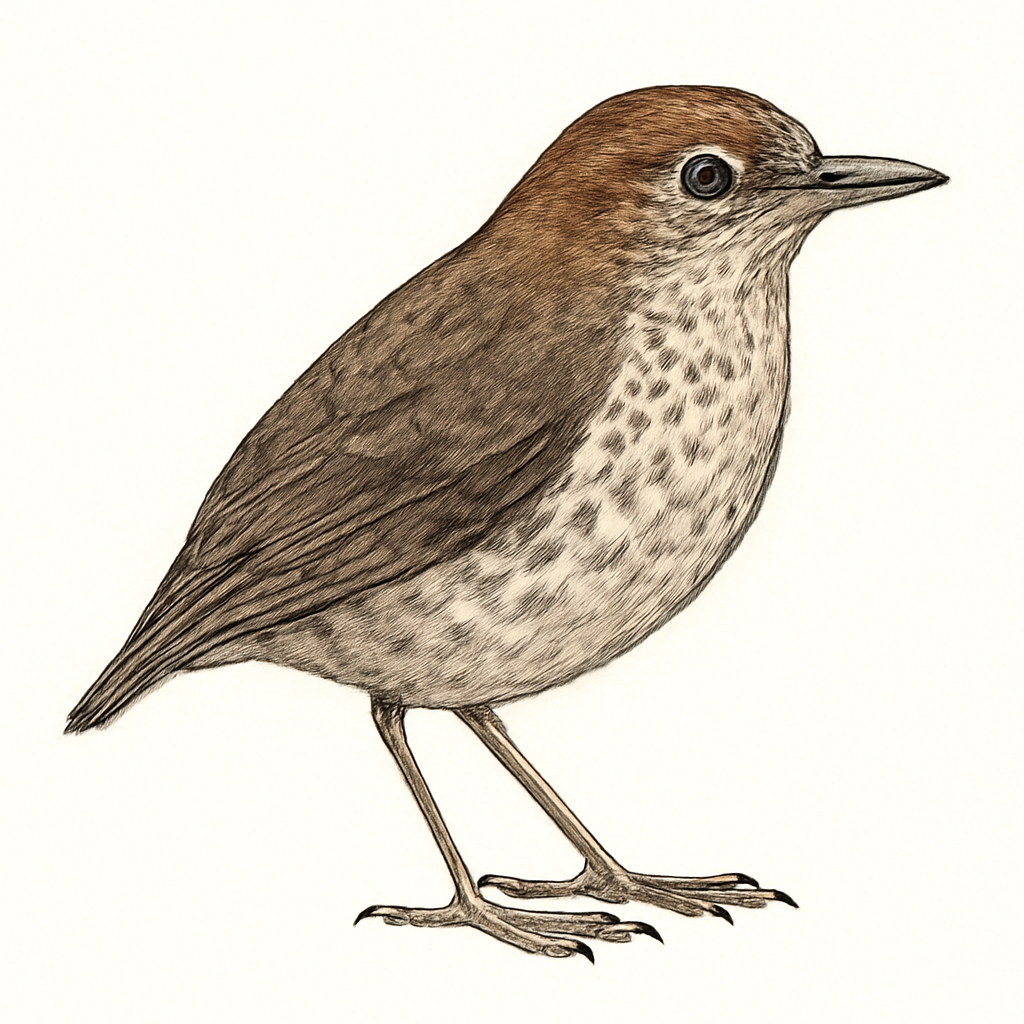 Illustration von Streifenbrust-Ameisendrossel