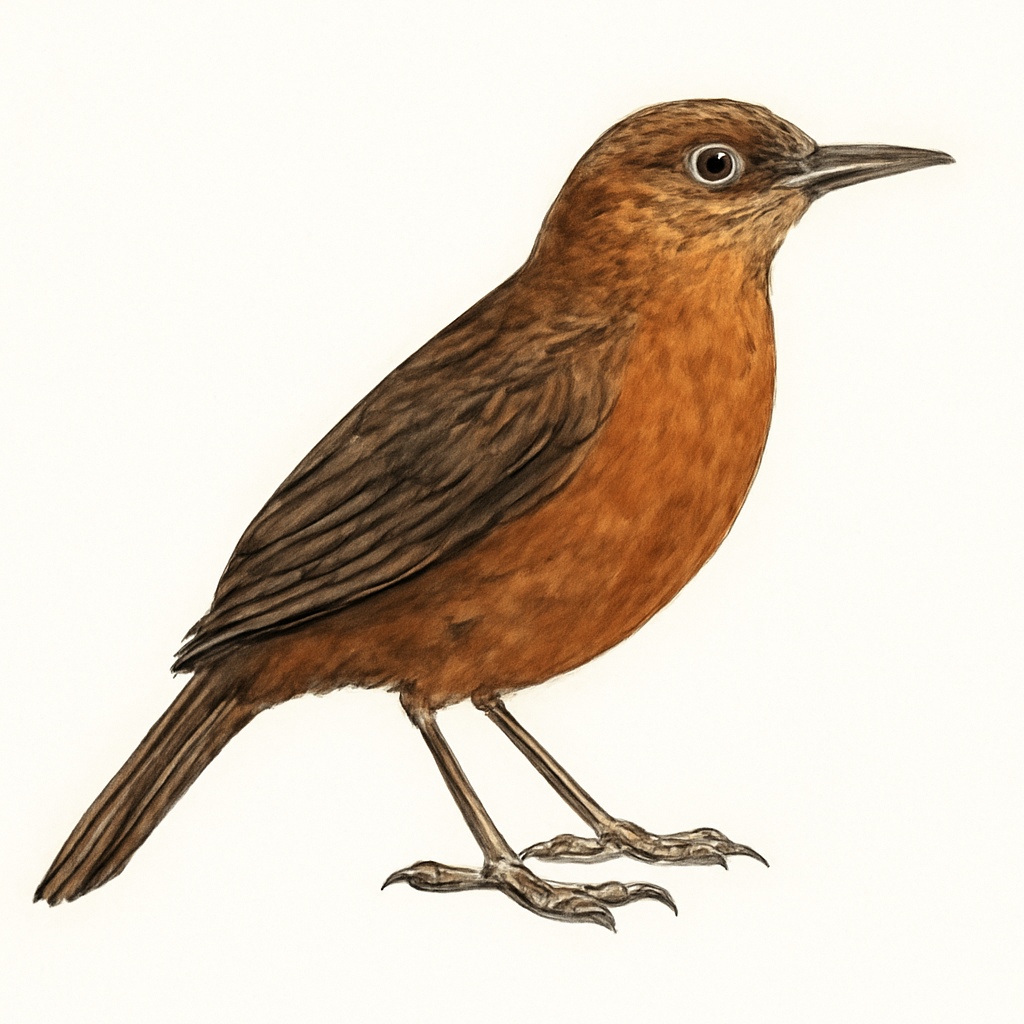 Rufous-breasted Leaftosser illustration