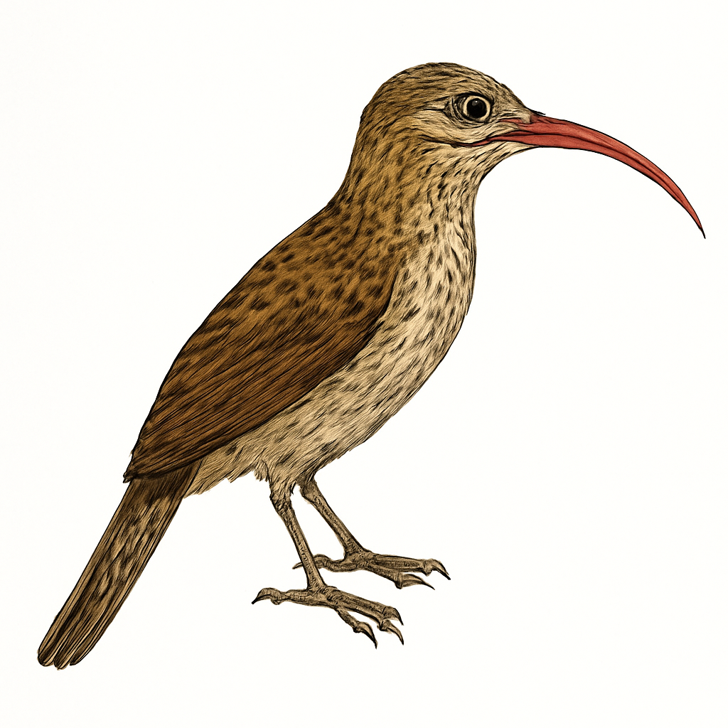 Illustration von Rotrücken-Sensenschnabel