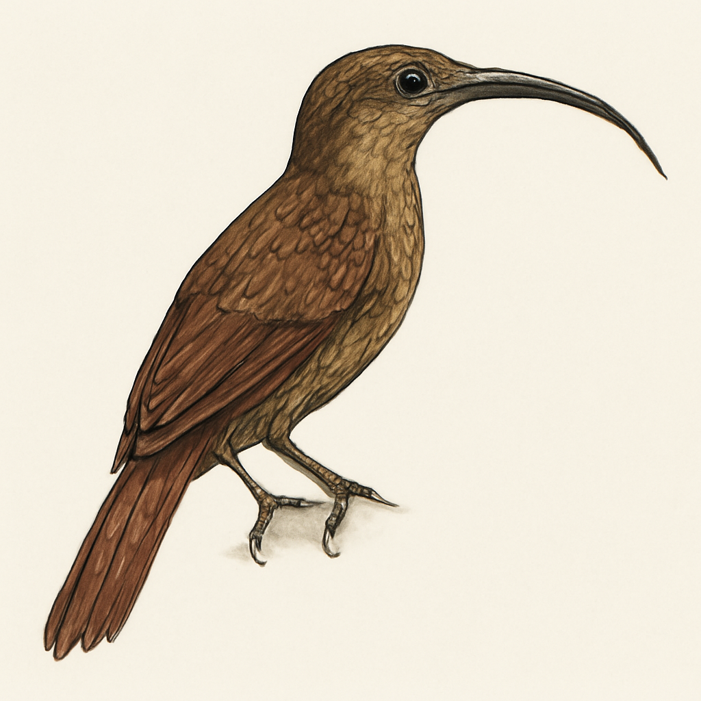 Illustrazione di Black-billed Scythebill