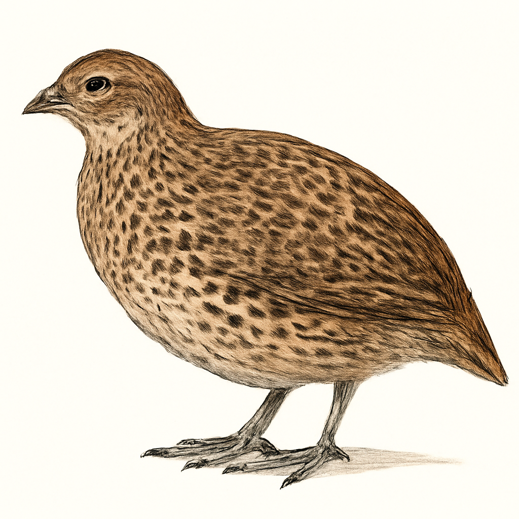 Brown Quail illustration
