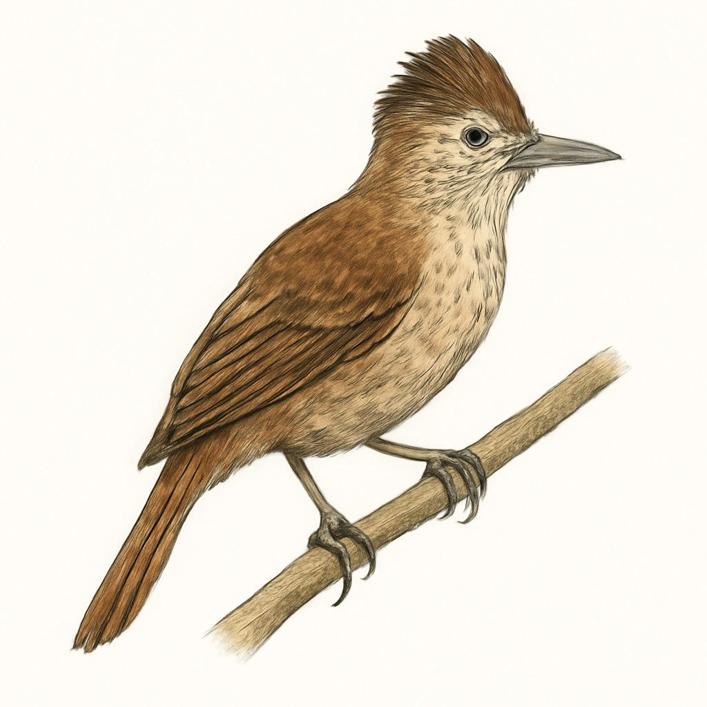 Ilustración de Trepamusgos Barbablanca Panameño