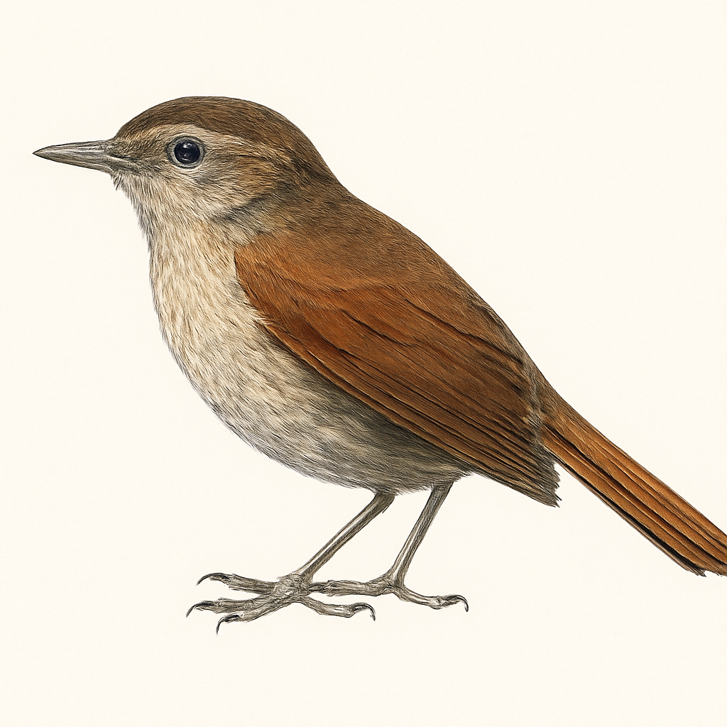 Illustrazione di Rusty-winged Barbtail