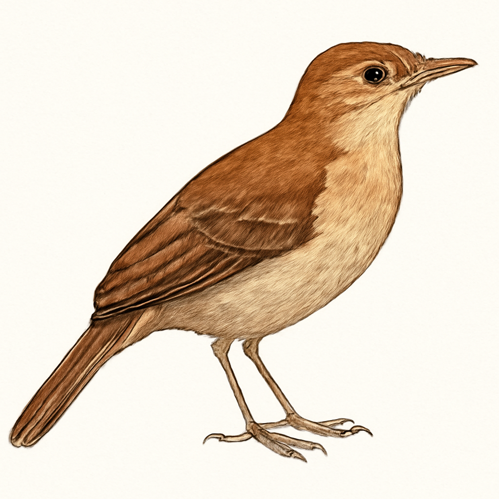 Wing-banded Hornero illustration