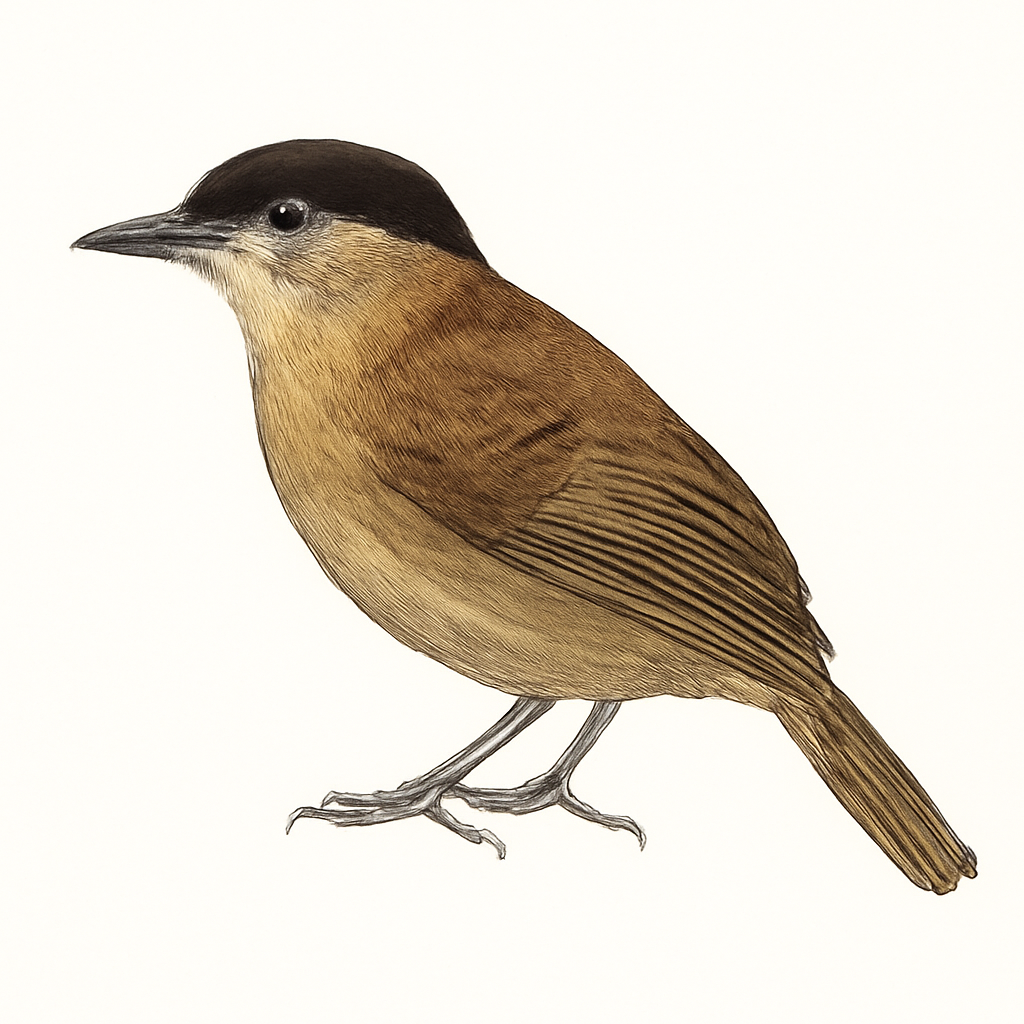 Illustration von Schwarzscheitel-Blattspäher